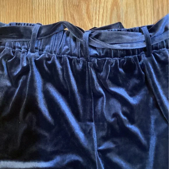 Blue velvet stretch trousers - Picture 6 of 6